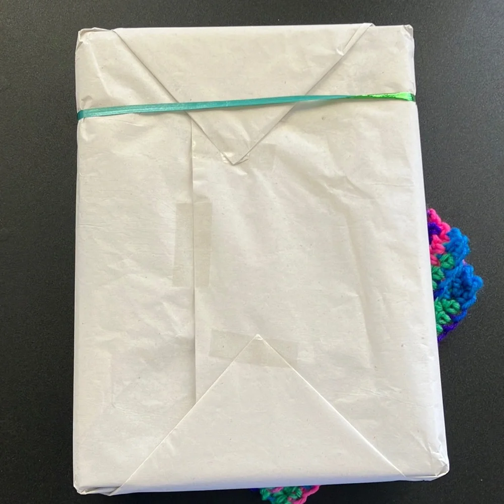 Blind Date With a Cookbook Wrapped Gift Set with Handmade Crochet Dish Towels